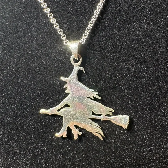 Witch On A Broomstick Pendant - Picture 3 of 6